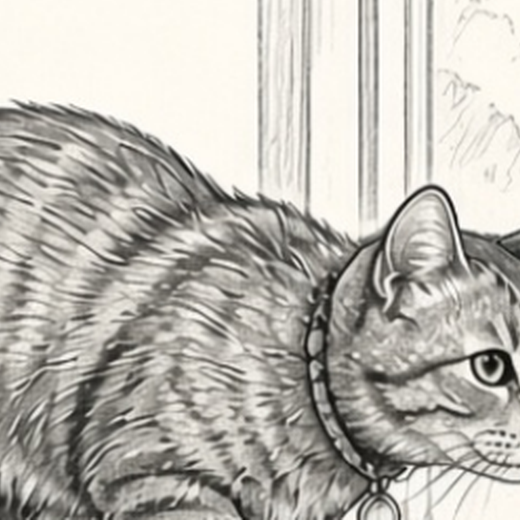 Dave the cat - line drawing